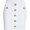 Balmain Chic Button-detail Knitted Miniskirt. In 0fa White