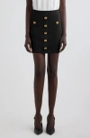 Balmain Asymmetric Buttoned Knit Top In 0pa Black