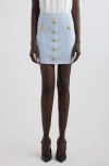 Balmain Button Detail Rib Sweater Skirt In 6ac Transparent