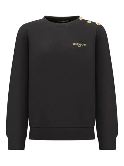 Balmain Kids' Button-detail Sweatshirt In Black