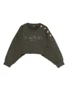 Balmain Button-detail Sweatshirt In Green