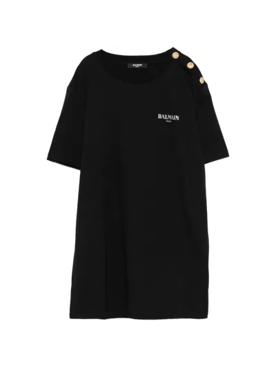 Balmain Kids' Button-detail T-shirt In Black