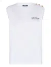 Balmain Button-detail Tank Top In White