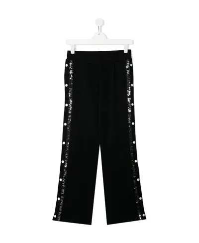 Balmain Babies' Button Detail Track Pants In Black