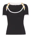 Balmain Two-tone T-shirt With Button Details In Black