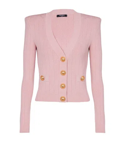 Balmain V-neck Sweater In Pink