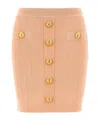 Balmain Buttoned Knitted Midi Skirt In Nude