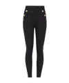 Balmain Jersey Leggings With 6 Buttons In Black
