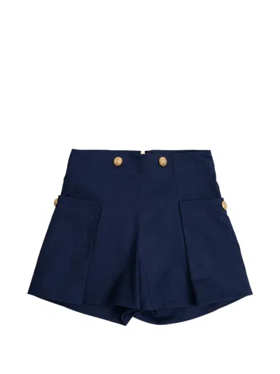 Balmain Kids' Button-detailed Shorts In Blue