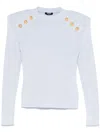 Balmain Knit Jumper Knitwear Light Blue In Blue