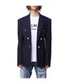 Balmain Button-detailed Wool Blazer In Black