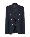 Balmain Button-detailed Wool Blazer In Black