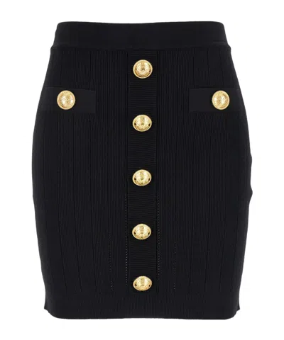 BALMAIN KNIT SKIRT WITH BUTTONS