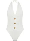 Balmain Button-detailing One-piece In White