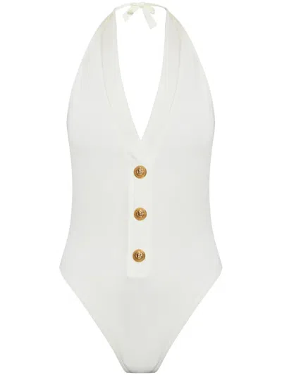 Balmain Button-detailing One-piece In White