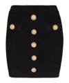 Balmain Women High Waist Buttoned Mini Skirt In Black