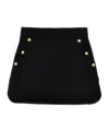 Balmain Logo-button Skirt In Black