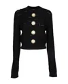 Balmain Black Jacquard Sweater In Black
