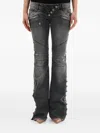 Balmain Button-embellished Distressed Jeans In Black