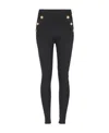 Balmain Jersey Leggings With 6 Buttons In Black