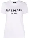 Balmain Flocked Paris T-shirt In White