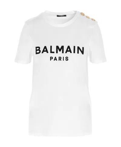 BALMAIN BALMAIN LOGO PRINTED CREWNECK T-SHIRT