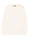 Balmain Button-embellished Logo Sweatshirt In Pink