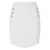 Balmain Button Embellished Mini Knit Skirt In White
