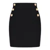 Balmain Button Embellished Mini Skirt In Black