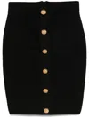 Balmain "checkered" Knit Skirt Featuring Front Pockets In Schwarz