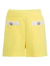 Balmain Button-embellished Pocket Shorts In Yellow