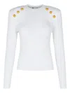Balmain Button-embellished Sweater In White