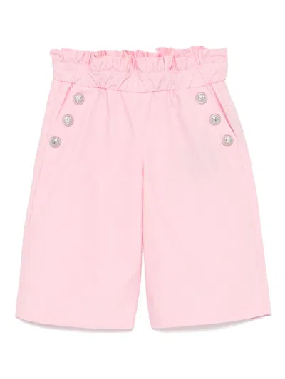 Balmain Babies' Button-embellished Trousers In Pink