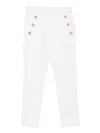 Balmain Logo Button Joggers In White