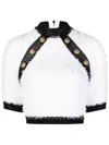 Balmain Button-embellished Tweed Crop Top In White