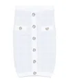 Balmain High-waisted Textured Skirt Button Detailing In Blue