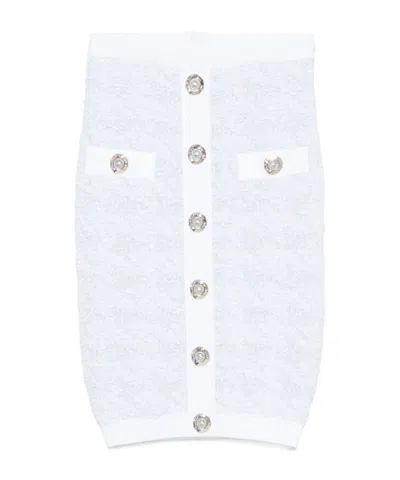 Balmain Button Embellished Tweed Mini Skirt