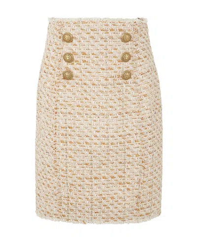 BALMAIN BALMAIN HIGH-WAISTED TWEED SKIRT