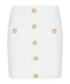 Balmain Knit Mini Skirt With Embossed Buttons Women In White