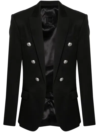 BALMAIN BUTTON-EMBELLISHED WOOL BLAZER
