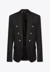 Balmain Six-button Black Wool Blazer In Black