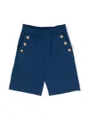 Balmain Button-embellished Wool Shorts In Blue