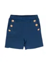 Balmain Button-embellished Wool Shorts In Blue