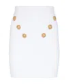 Balmain White Mini Pencil Skirt With Jewel Buttons In White
