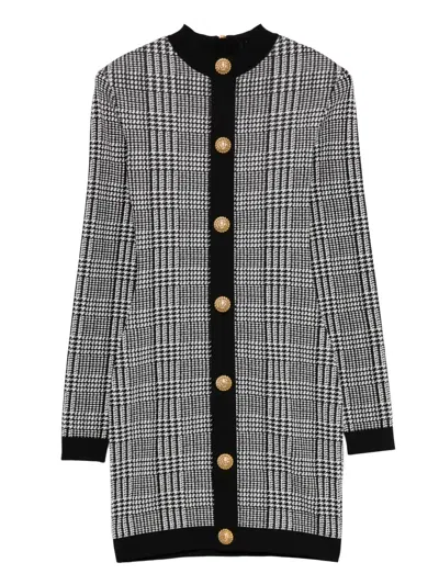 Balmain Button-embellishment Mini Dress In Black