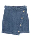 Balmain Button-embellishment Pattern Skirt In Blue