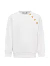 Balmain Button Emblem Sweater In White