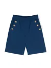 Balmain Button-embellished Wool Shorts In Blue
