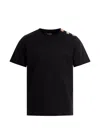 Balmain Button Embroidered T-shirt In Black