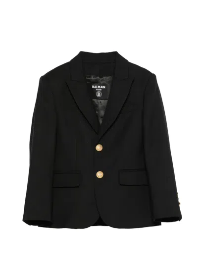 Balmain Kids' Button-fastening Blazer In Black